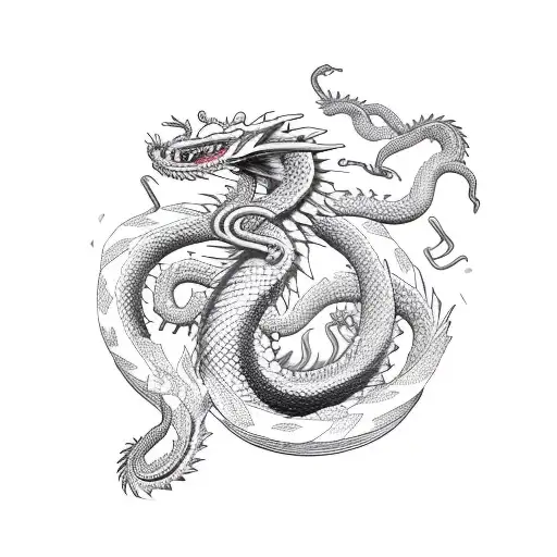 Dragon Snake Eating Its Own Tail