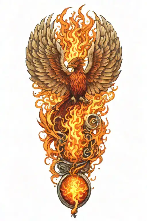 Phoenix Rising In Flames Carrying Weights