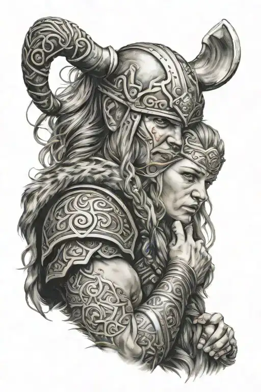 Viking Woman Holding Baby