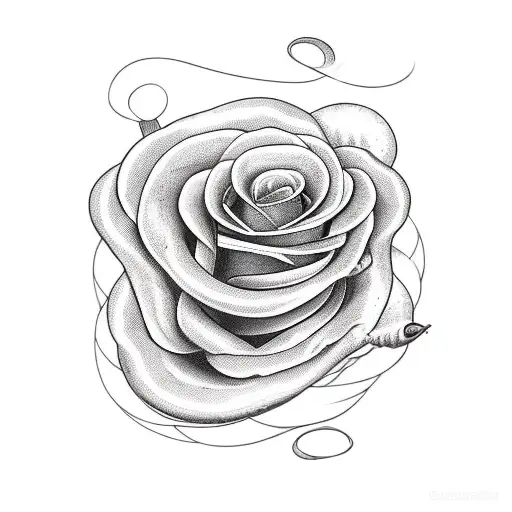 Snake With Roses That Says Young But Loyal