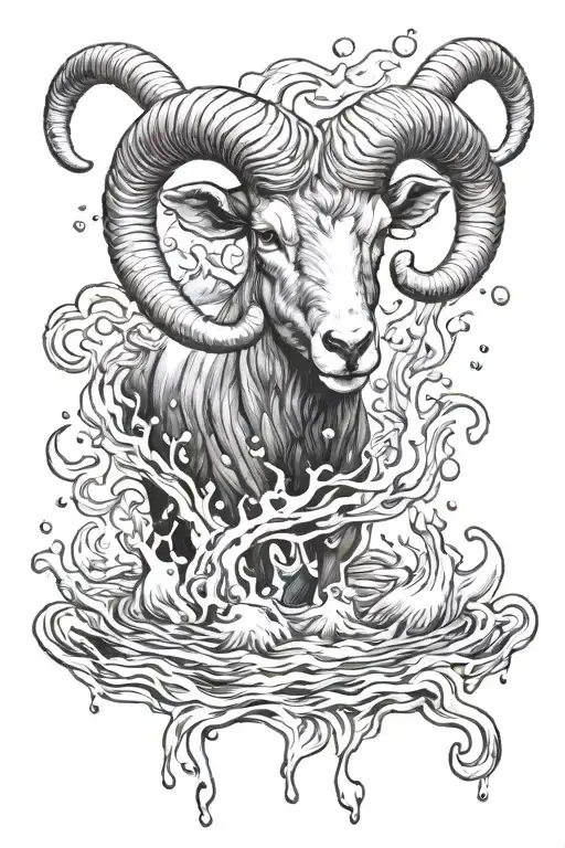 Aries And Fire In Water