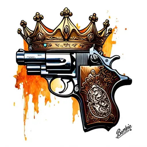 Baggs Bonnie Is A Hand Gun That Is Shooting The Crown And Shooting