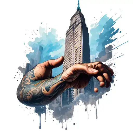 Skyscraper Spiraling Around My Arm Up To My Elbow