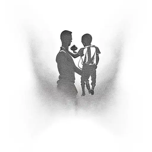 The Silhouette Of A Dad With His Son Representing Wealth And Family Love