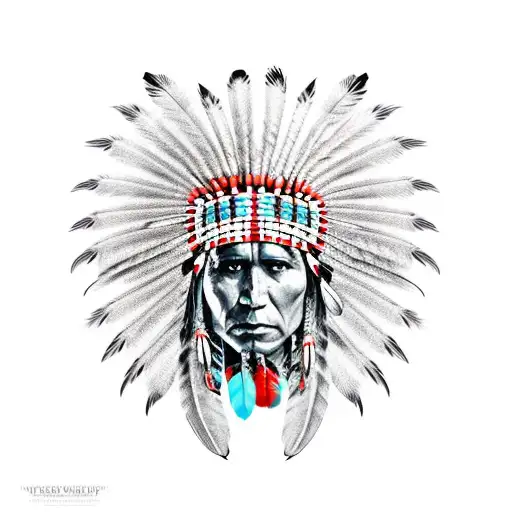Native American Headress With Feathers