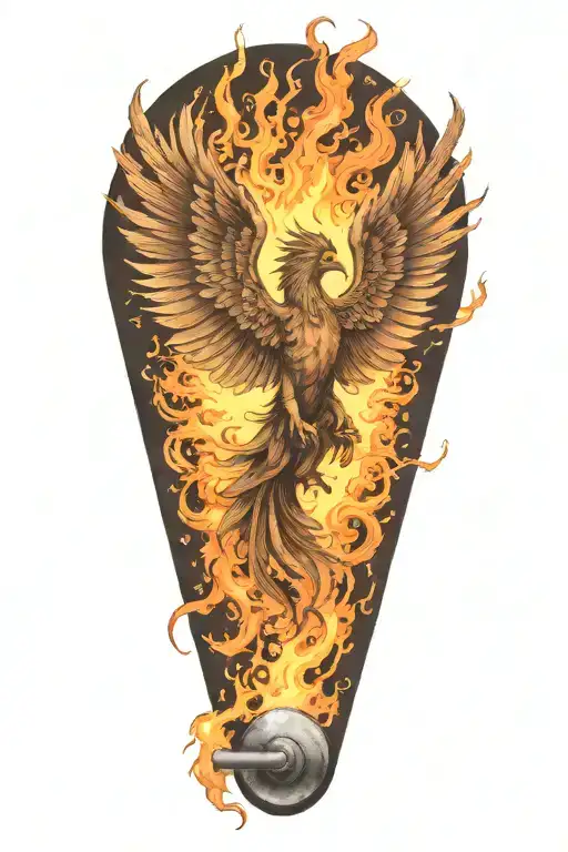 Phoenix Rising In Flames Carrying Barbell
