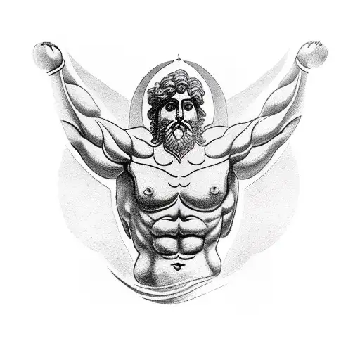 Upper Arm Sleeve- Greek God Atlas Holding The World On His Shoulders