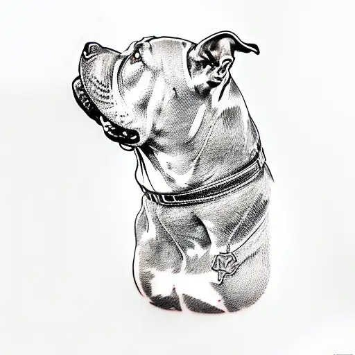 A Pit Bull Dog Ears Cropped