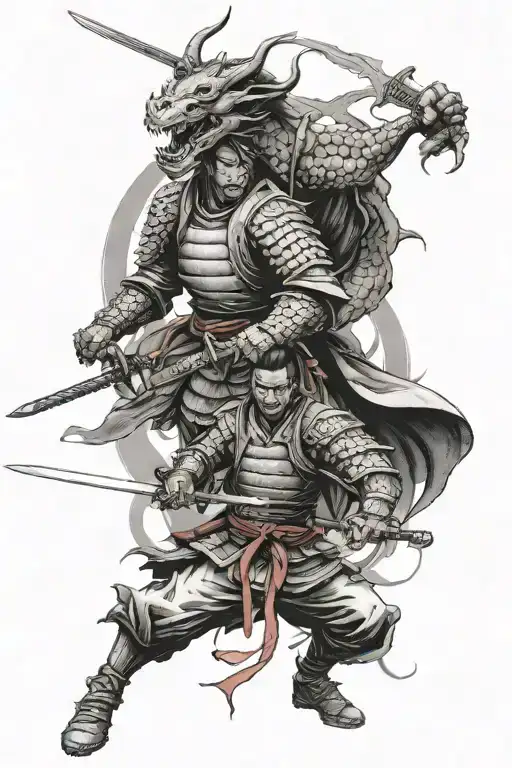 Yin Yang Samurai Vs Dragon