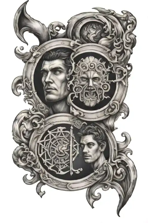 Gemini Sign For Men On Upper Arm