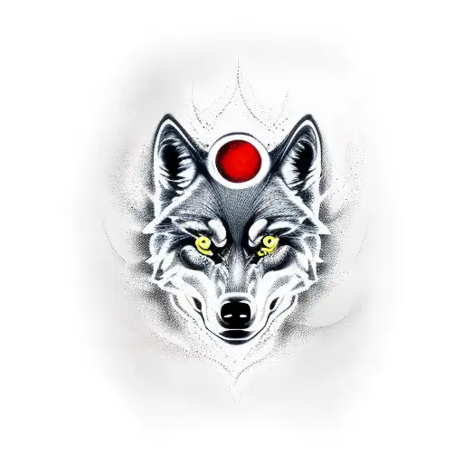 Angry Black Wolf With Red Sharingan Eyes
