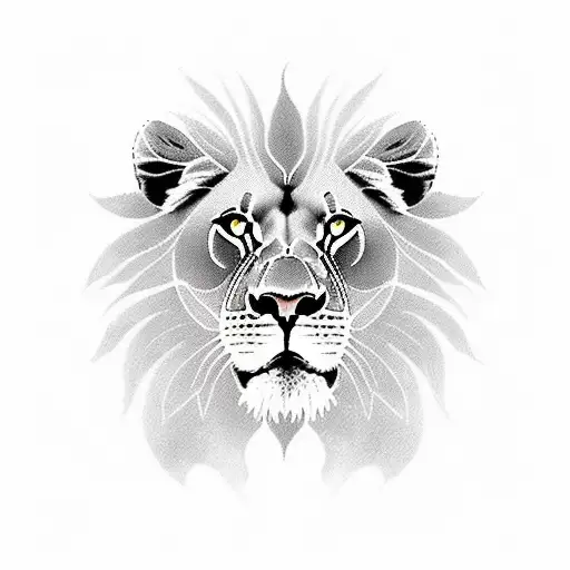 Lion Protecting Lioness And 4 Cubs Chest