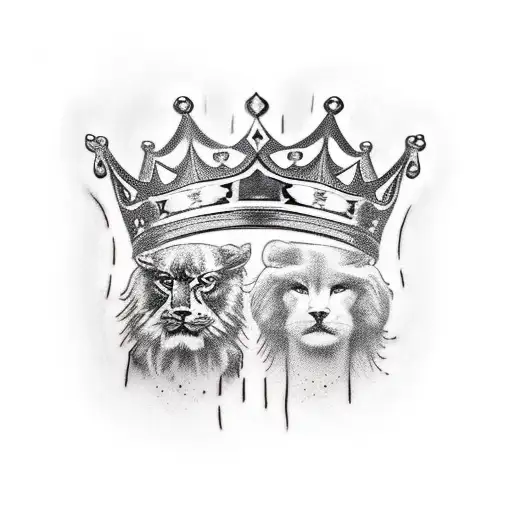 King Crown And Queen Crown Separate But Slowly Mixed With Each Other