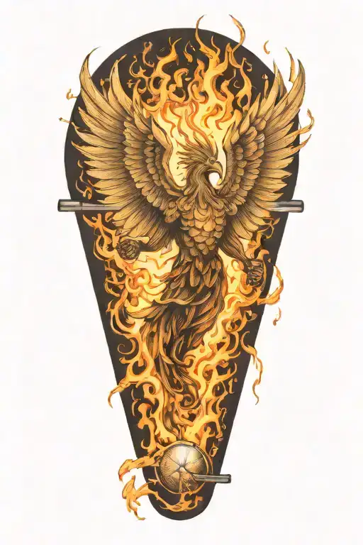 Phoenix Rising In Flames Carrying Barbell