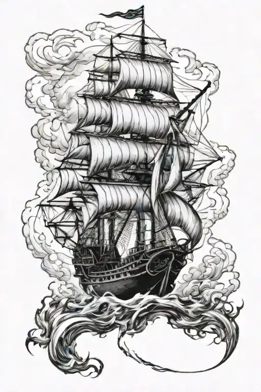 Black Pearl Ship Burning