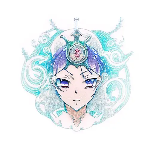 A Whimsical Anime Character Brewing Potions In A Forest Filled With Mythical Creatures