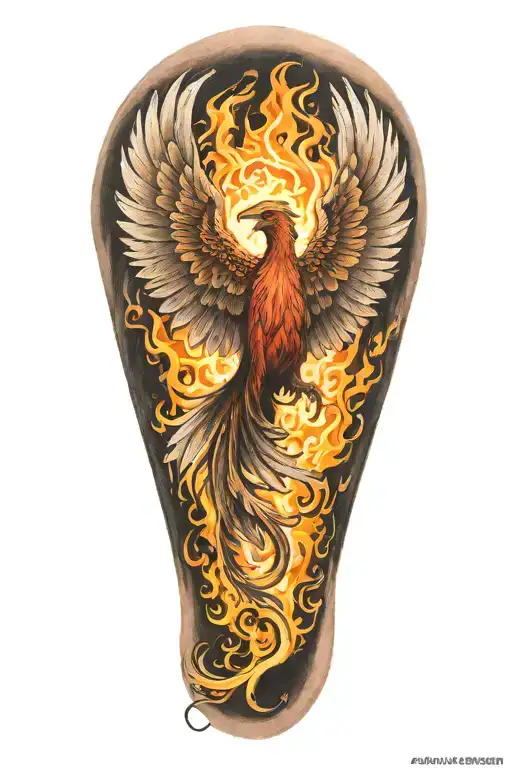 Phoenix Rising In Flames Carrying Weights