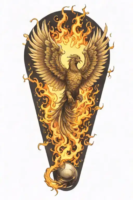 Phoenix Rising In Flames Carrying Barbell