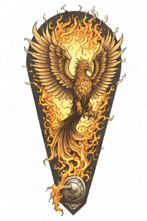 Phoenix Rising In Flames Carrying Barbell