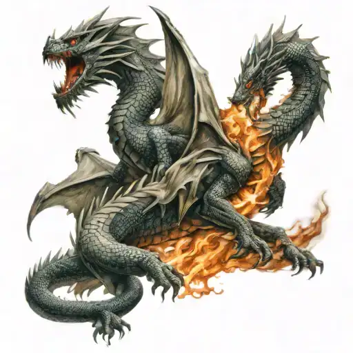 Ice Dragon And Fire Dragon Fight