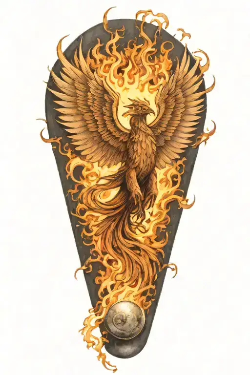 Phoenix Rising In Flames Carrying Barbell