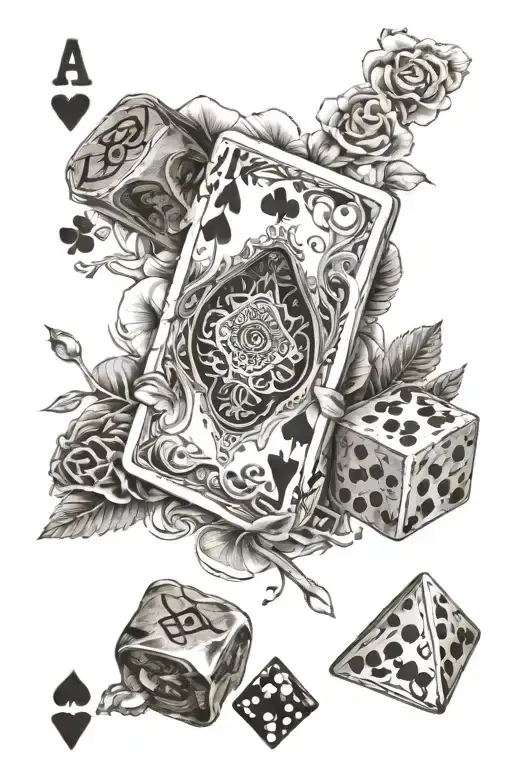 Playing Cards And Dice With The Word Pap