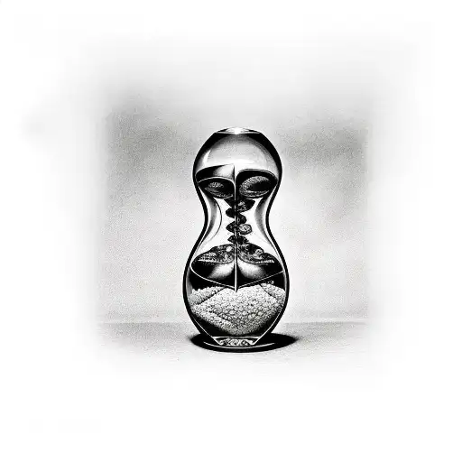 Hourglass With Skulls Inside