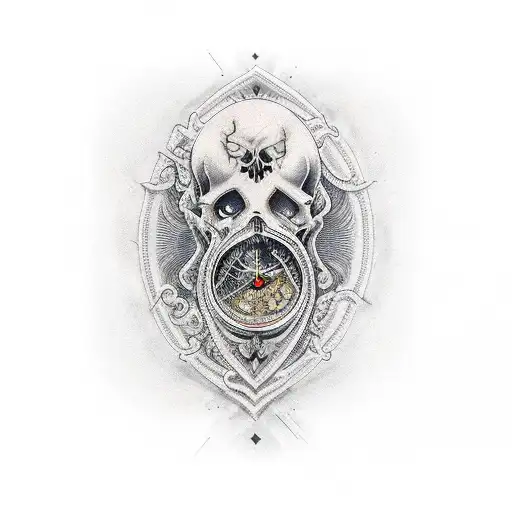 Hourglass With The Phrase Memento Mori