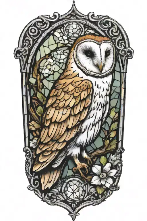 Barn Owl Stained Glass