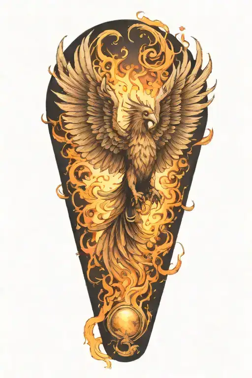 Phoenix Rising In Flames Carrying Barbell