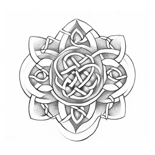 Celtic Knot With Rose Centre
