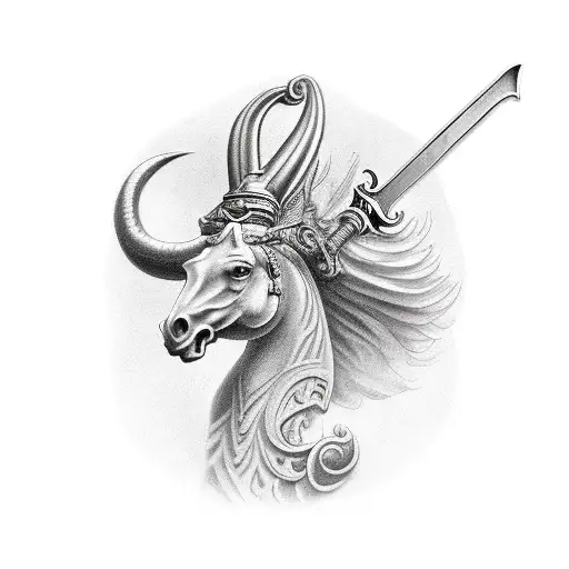 Angle With Sword And Horses