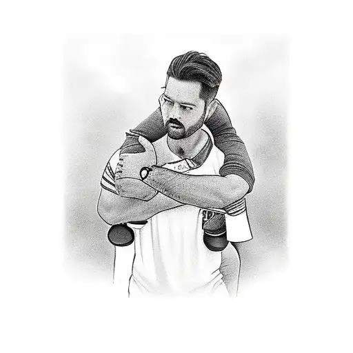 Dad With Son On His Shoulders Looking At The Hollywoodsign