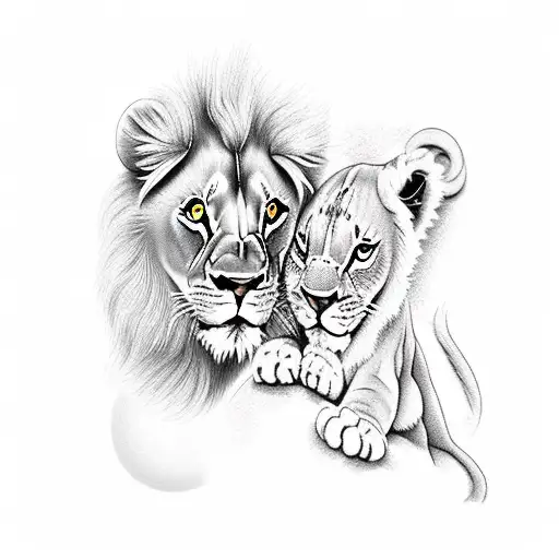 Lion Baby Boy And Lion Baby Girl