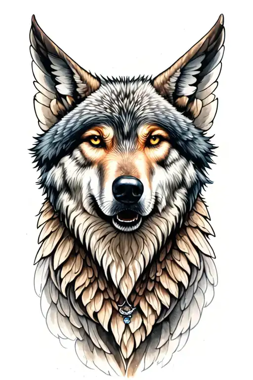 Angel Watching Wolf Howl