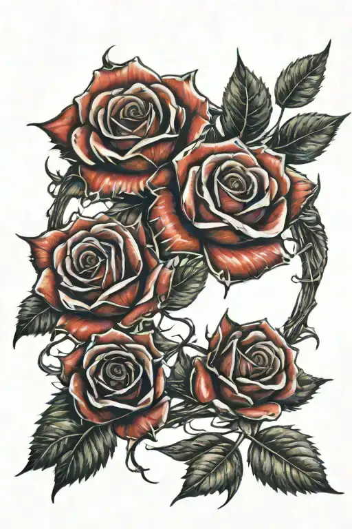 Red Rose And Thorn Wreath