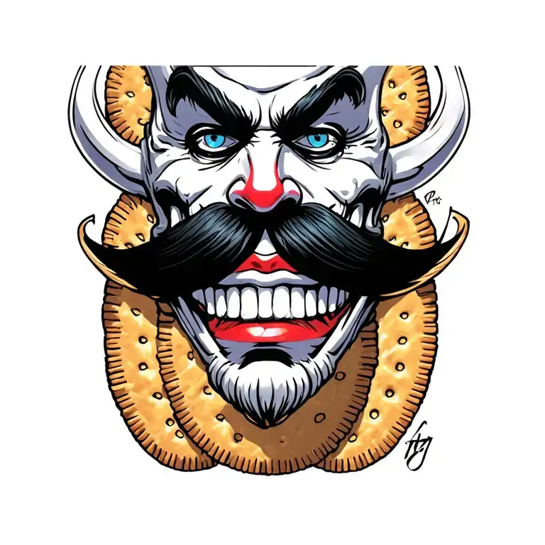 Ritz Cracker Cartoon Villain Mustache Pitate King