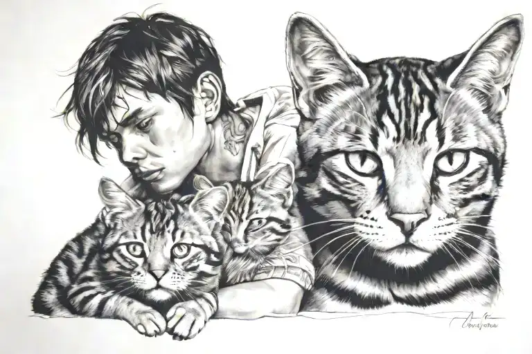 1 Sad Boy With 2 Dead Cat