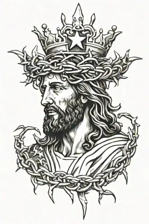 American Flag Jesus Crown Of Thorns