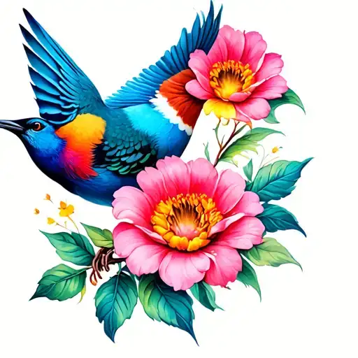 Bird And A Flower