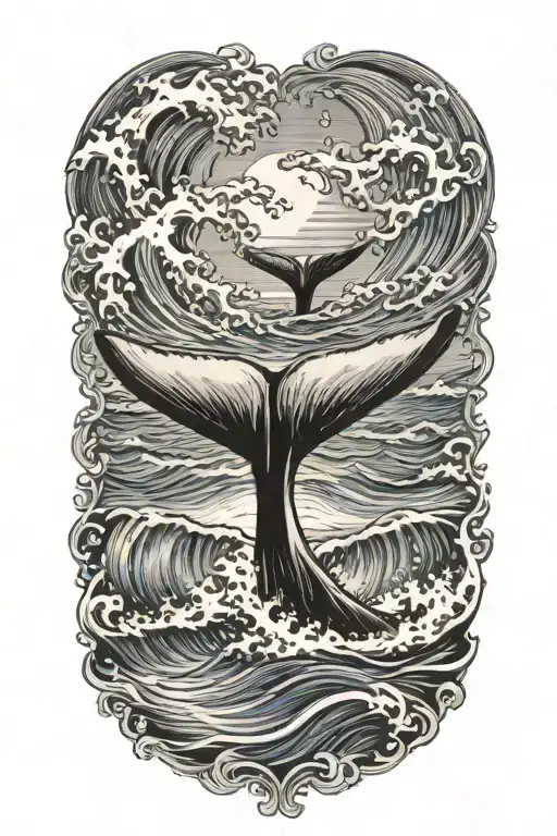 Whale Tail Ocean Waves Hawaii