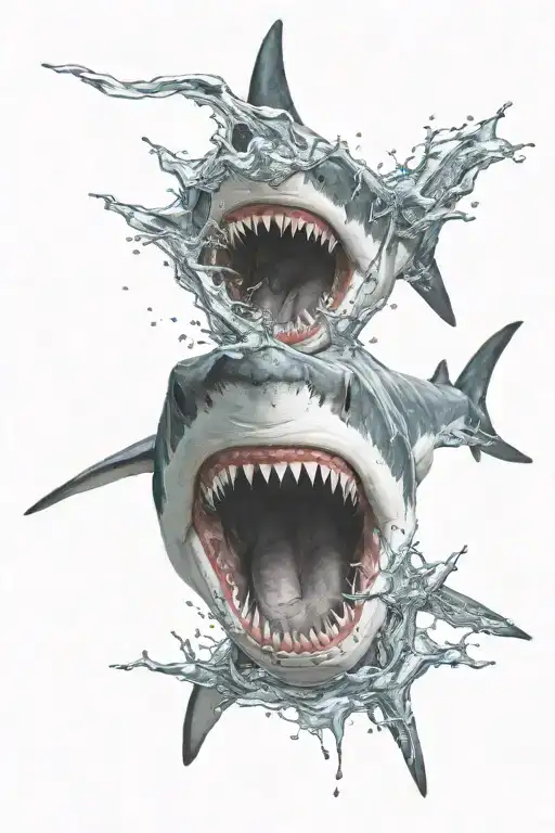A Shark Bite Another Shark Till Torn Apart While It Chasing Surfaces