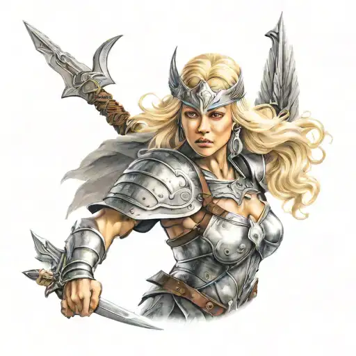 Beautiful Blond Valkyrie Warrior Woman