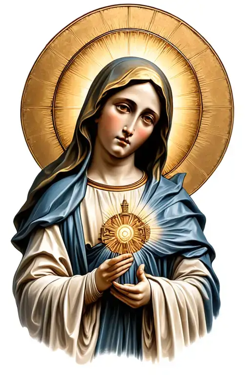 Saint Mary With Halo