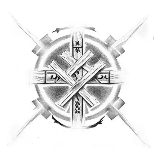 3 Crosses With Bible Verse In The Middle