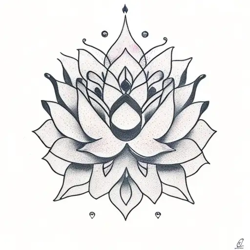 Lotus Flower With Capricorn Symbol