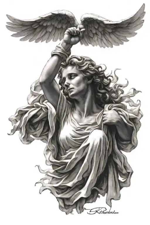 Angel Pointing Upwards Direction