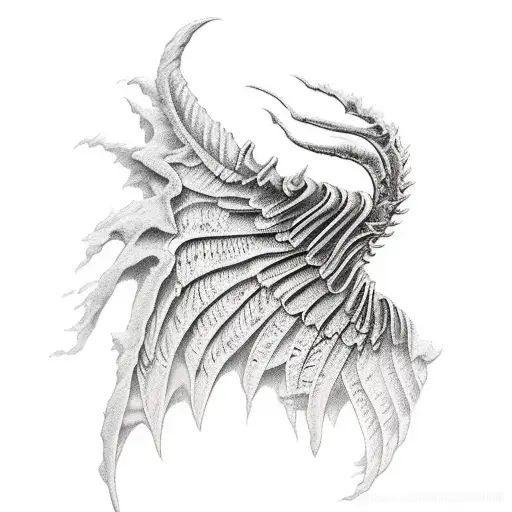 Burning Skeletal Wing