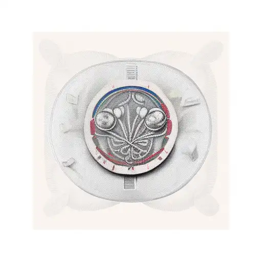 Blind Folded Libra Scales Covering The Breast