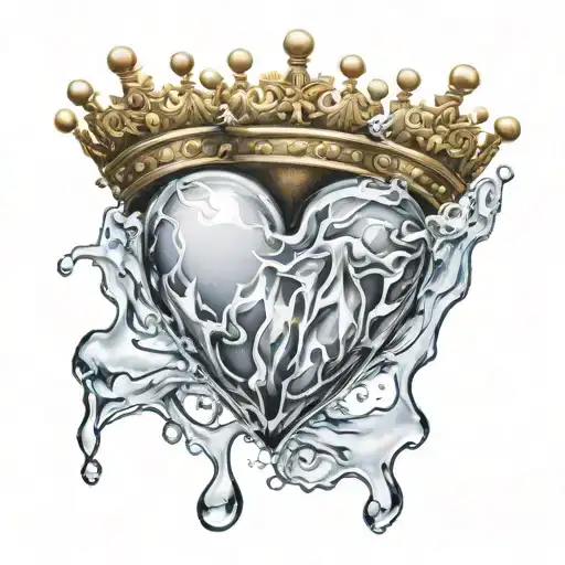Heart And Ice With Crown Made